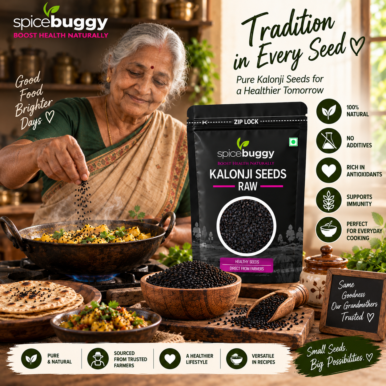 09 Kalonji Grandmother Traditional Cooking